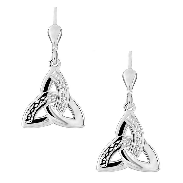 Sterling Silver Celtic Trinity Knot Drop Earrings S-S33270 - Uctuk