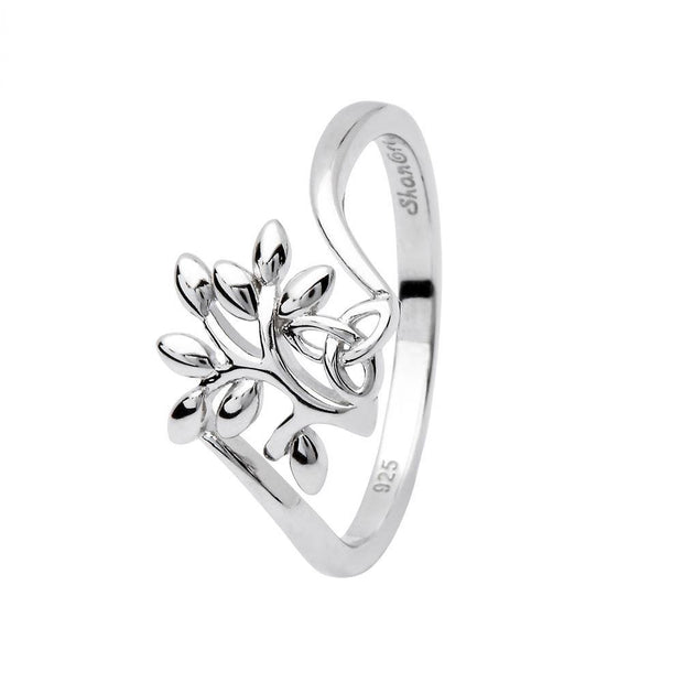Sterling Silver Tree of Life and Trinity Knot Ring SL110 - Uctuk