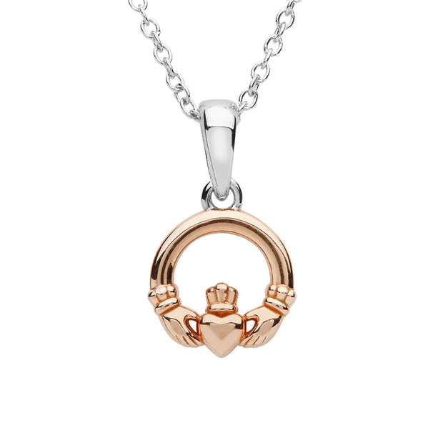 Sterling Silver Rose Gold Plated Claddagh SP2258 - Uctuk