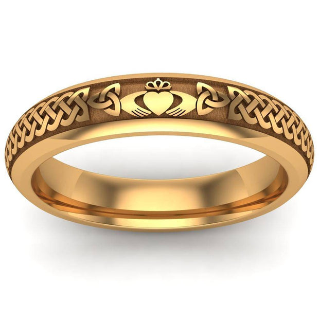 Claddagh Wedding Ring UCL1-14Y4M - 14K Yellow Gold - Uctuk