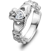 Ladies Silver Claddagh Ring ULS-6340 - Uctuk