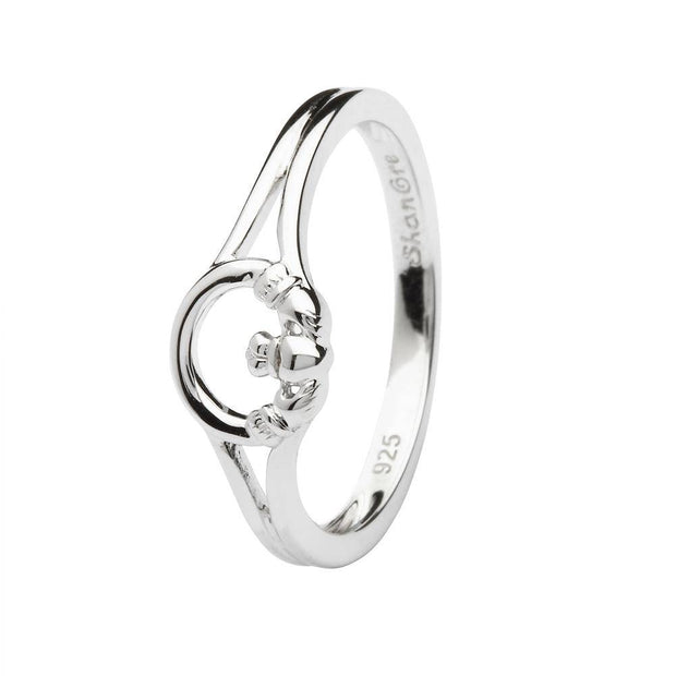 Sterling Silver Women's Claddagh Ring LS-SL108 - Uctuk