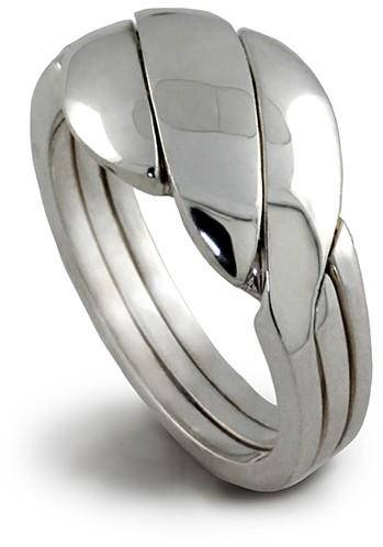 UNISEX 3 band STERLING SILVER Puzzle Ring 3BDS - Uctuk