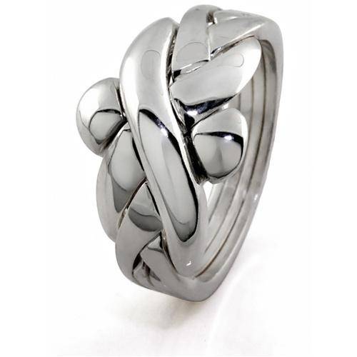 Mens 4 band STERLING SILVER Puzzle Ring 4BMS - Uctuk