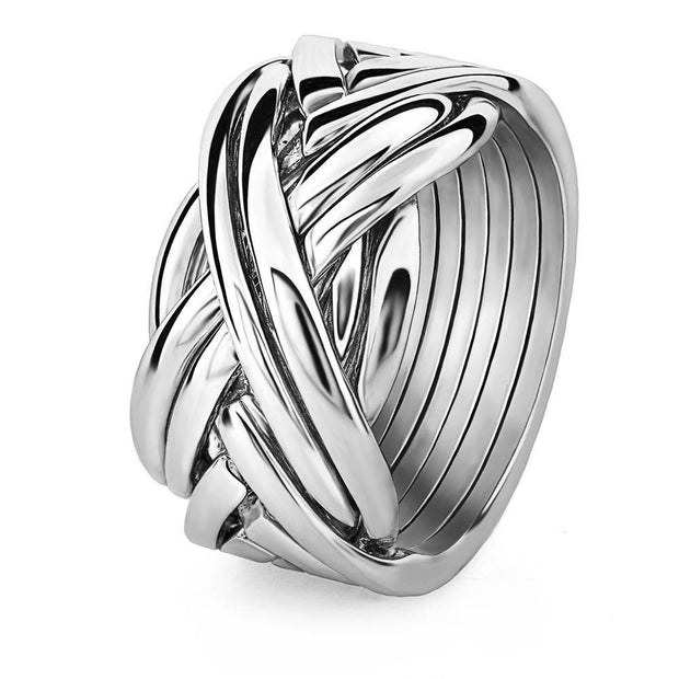 Mens 8 band STERLING SILVER Puzzle Ring 84SM - Uctuk