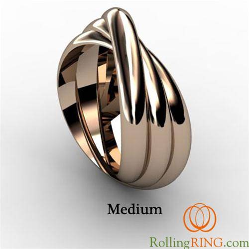 14K Solid Rose Gold Rolling Ring - Uctuk