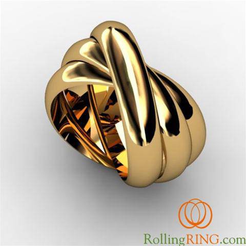 14K Solid YELLOW Gold THICK Rolling Ring <font color="#FF0000">FREE SHIPPING!</font> - Uctuk