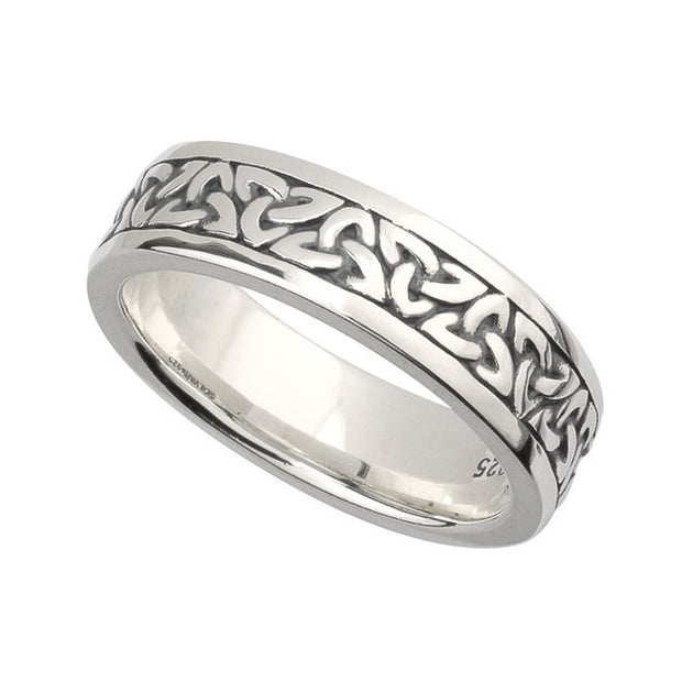 Women's Sterling Silver Oxidized Trinity Knot Wedding Ring S21011 - Uctuk