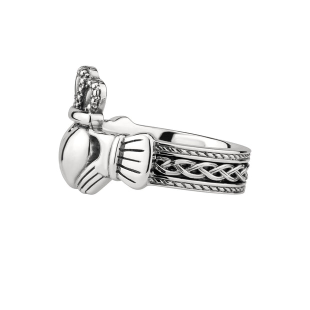 Heavy MENS Sterling Silver Claddagh Ring S-S21070 - Claddagh Ring
