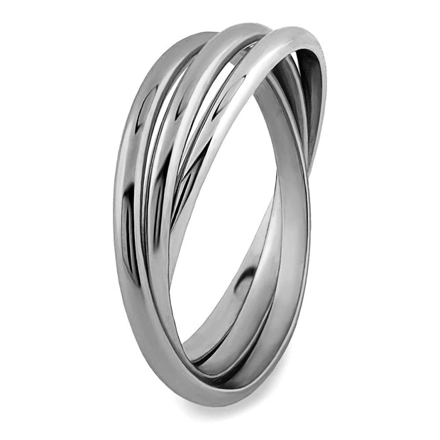 14K Solid WHITE Gold THIN Rolling Ring IN STOCK!