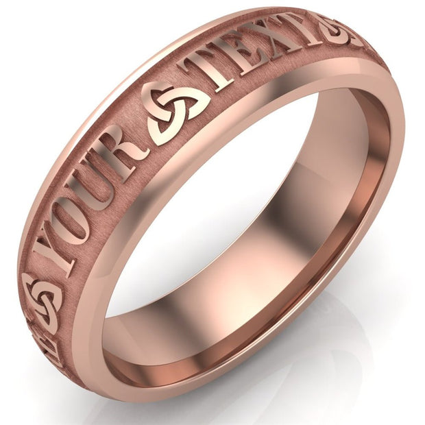 Custom Celtic Wedding Ring CUCEL1-14R6M - Claddagh Ring