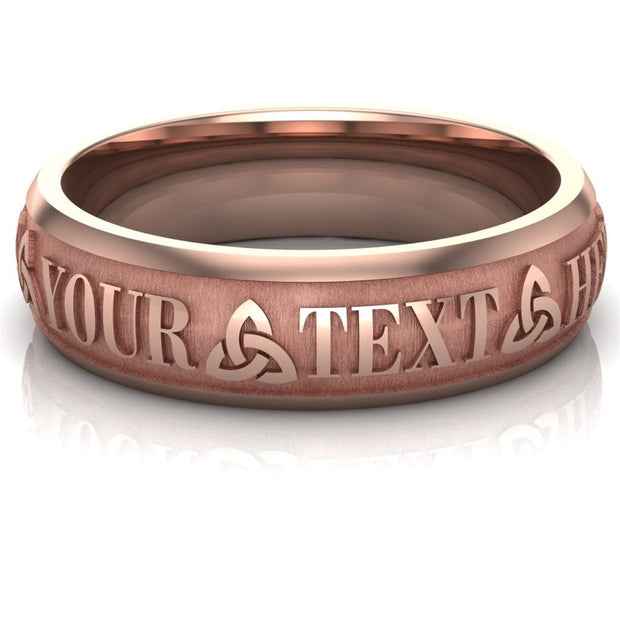 Custom Celtic Wedding Ring CUCEL1-14R6M - Claddagh Ring