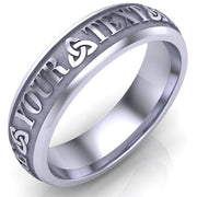 Custom Celtic Wedding Ring CUCEL1-14W6M - Claddagh Ring