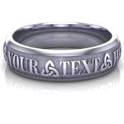 Custom Celtic Wedding Ring CUCEL1-14W6M - Claddagh Ring