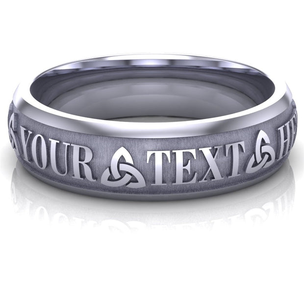 Custom Celtic Wedding Ring CUCEL1-14W6M - Claddagh Ring