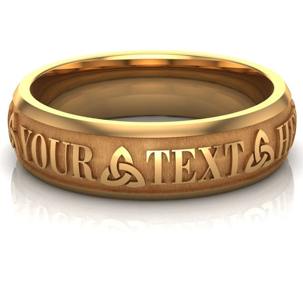 Custom Celtic Wedding Ring CUCEL1-14Y6M - Claddagh Ring