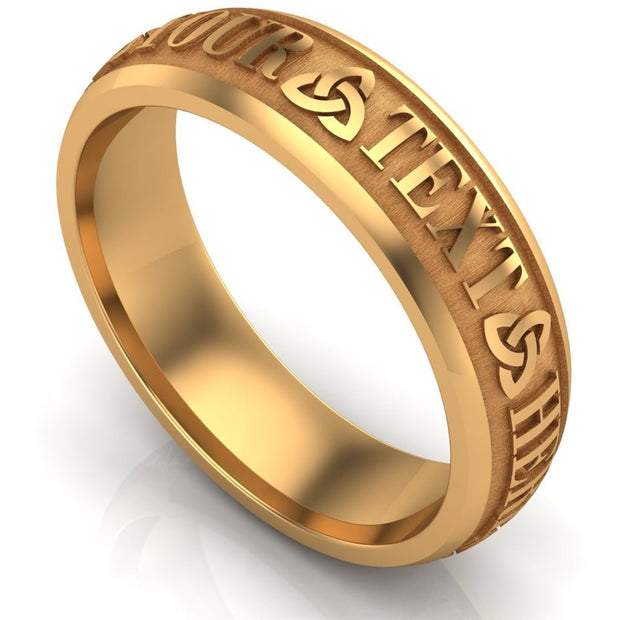 Custom Celtic Wedding Ring CUCEL1-14Y6M - Claddagh Ring