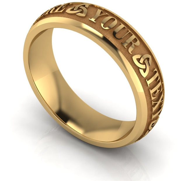 Custom Celtic Wedding Ring CUCEL1-14Y6M - Claddagh Ring