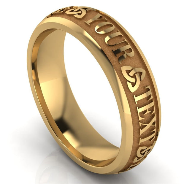 Custom Celtic Wedding Ring CUCEL1-14Y6M - Claddagh Ring