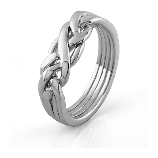LADIES 4 band STERLING SILVER Puzzle Ring LS-4WB - Uctuk.com
