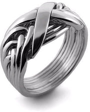 MENS 8 band STERLING SILVER Puzzle Ring MS-8NX - Uctuk.com