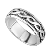 Men's Sterling Silver Celtic Wedding Ring - S2649 - CladdaghRING.com