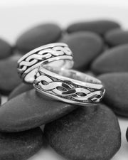 Men's Sterling Silver Celtic Wedding Ring - S2649 - CladdaghRING.com