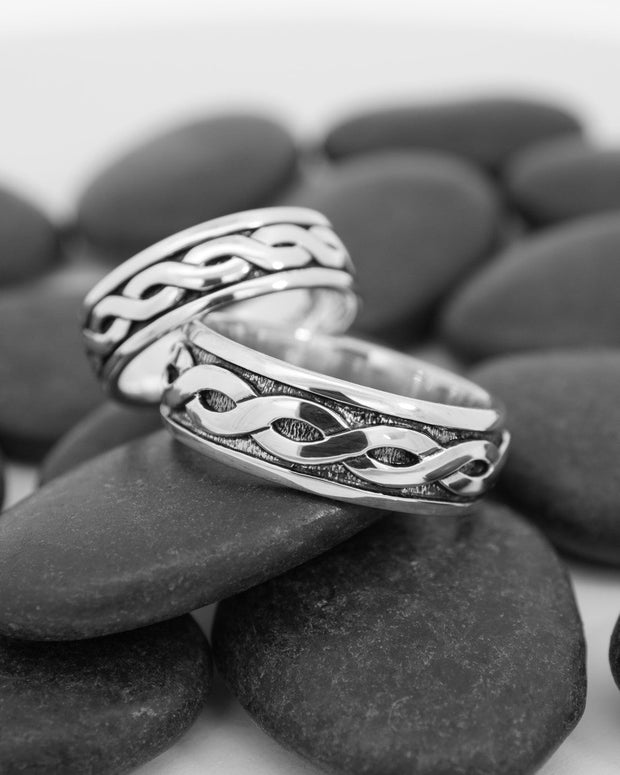 Men's Sterling Silver Celtic Wedding Ring - S2649 - CladdaghRING.com
