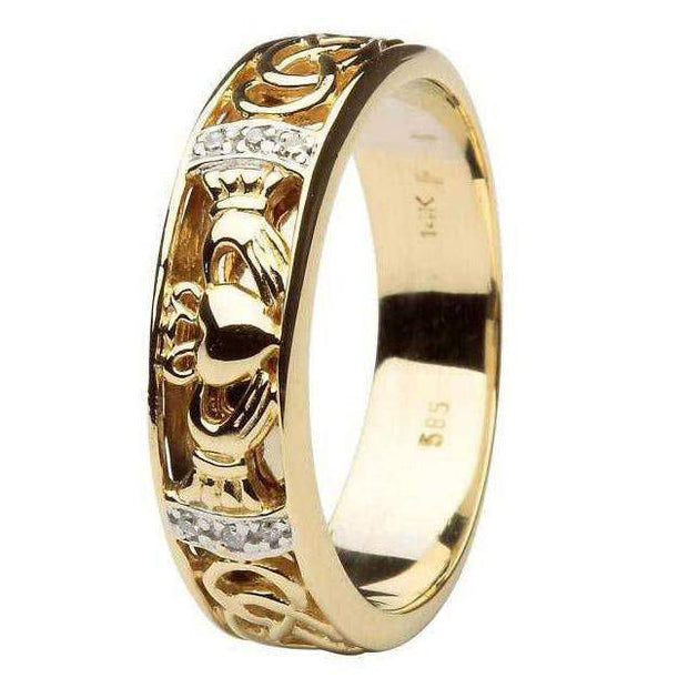 Mens Claddagh Wedding Ring SM-14IC4 - Uctuk