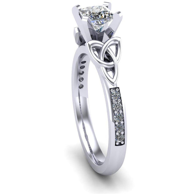 Celtic Engagement Ring AYLIN-1-PLATINUM-PRINCESS - Uctuk