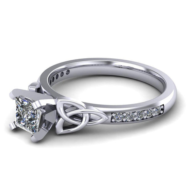 Celtic Engagement Ring AYLIN-1-PLATINUM-PRINCESS - Uctuk