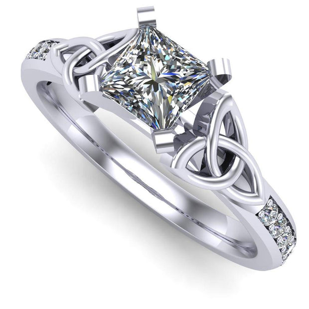 Celtic Engagement Ring AYLIN-1-PLATINUM-PRINCESS - Uctuk