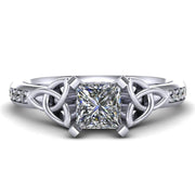 Celtic Engagement Ring AYLIN-1-PLATINUM-PRINCESS - Uctuk