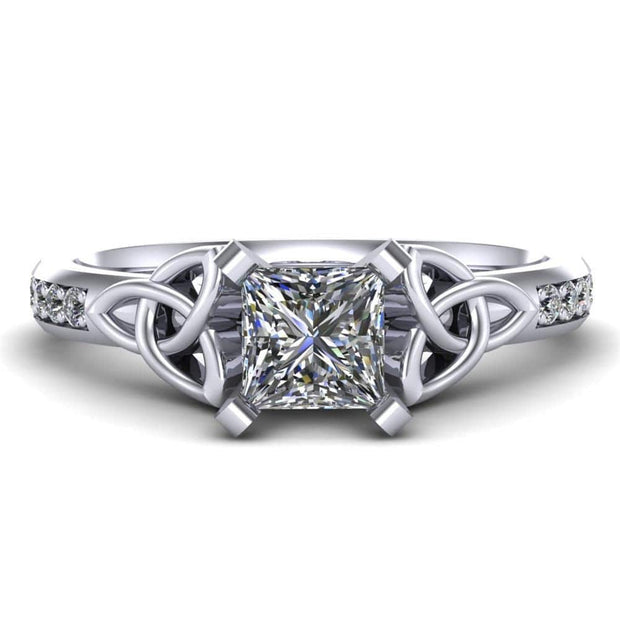 Celtic Engagement Ring AYLIN-1-PLATINUM-PRINCESS - Uctuk