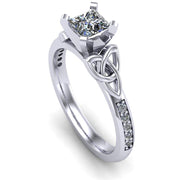 Celtic Engagement Ring AYLIN-1-PLATINUM-PRINCESS - Uctuk