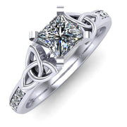 Celtic Engagement Ring AYLIN-1-PLATINUM-PRINCESS - Uctuk