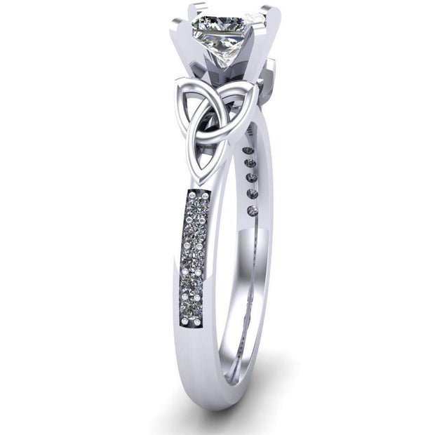 Celtic Engagement Ring AYLIN-1-PLATINUM-PRINCESS - Uctuk