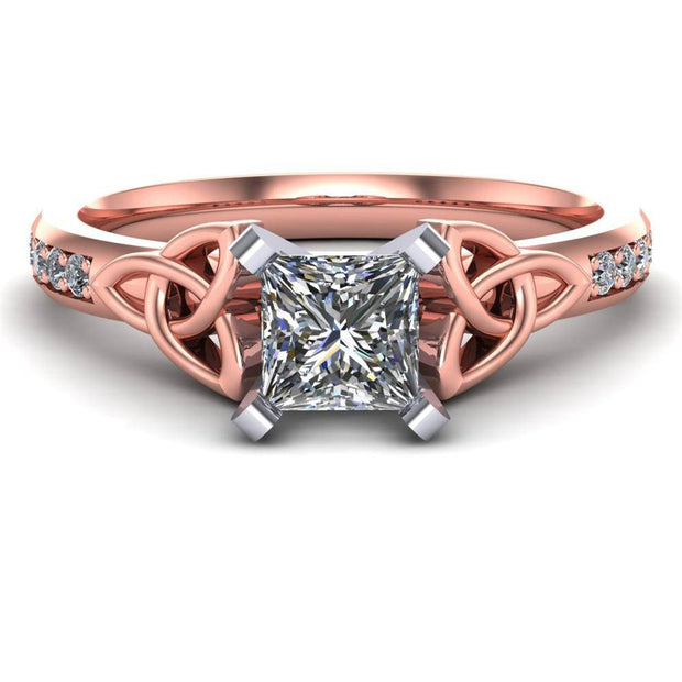 Celtic Engagement Ring AYLIN-1-ROSE-PRINCESS - Uctuk