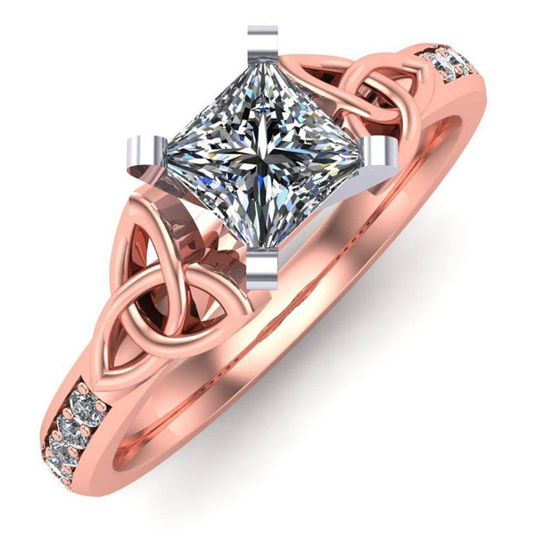 Celtic Engagement Ring AYLIN-1-ROSE-PRINCESS - Uctuk