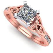 Celtic Engagement Ring AYLIN-1-ROSE-PRINCESS - Uctuk