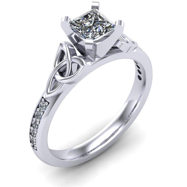 Celtic Engagement Ring AYLIN-1-WHITE-PRINCESS - Uctuk