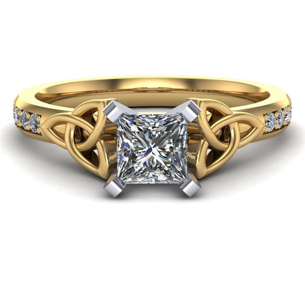 Celtic Engagement Ring AYLIN-1-YELLOW-PRINCESS - Uctuk