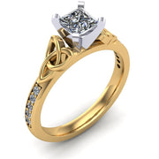 Celtic Engagement Ring AYLIN-1-YELLOW-PRINCESS - Uctuk