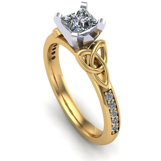 Celtic Engagement Ring AYLIN-1-YELLOW-PRINCESS - Uctuk