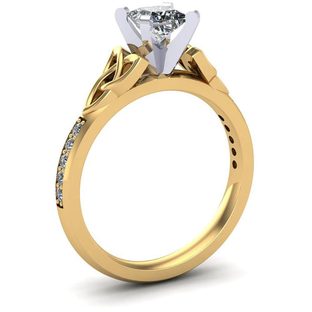 Celtic Engagement Ring AYLIN-1-YELLOW-PRINCESS - Uctuk