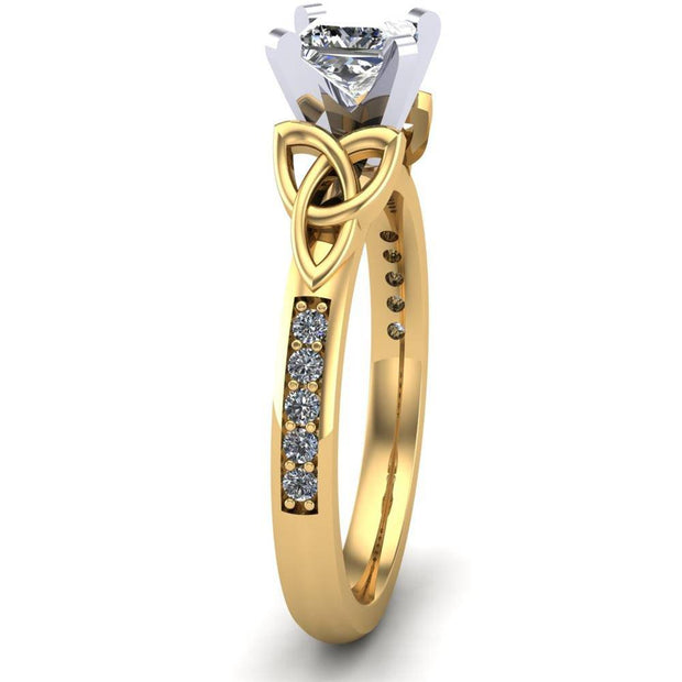 Celtic Engagement Ring AYLIN-1-YELLOW-PRINCESS - Uctuk