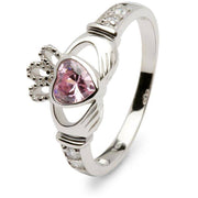 Retired OCTOBER Birthstone Silver Claddagh Ring LS-SL90DC-10  No Inscription - Uctuk