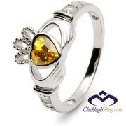 Retired NOVEMBER Birthstone Silver Claddagh Ring LS-SL90DC-11  No Inscription - Uctuk