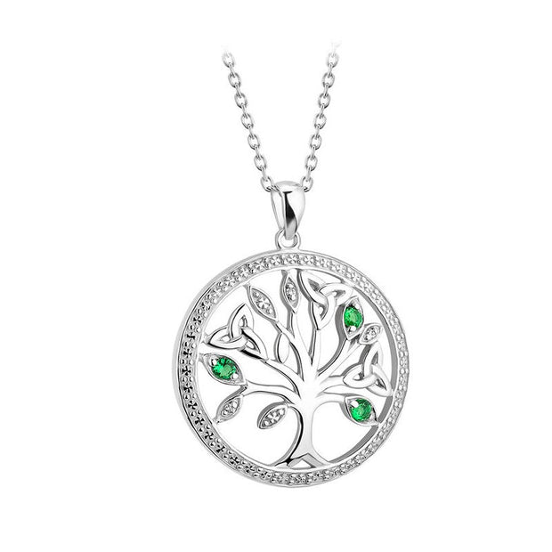 Sterling Silver Tree of Life  Pendant with Chain - S46622 - Claddagh Ring