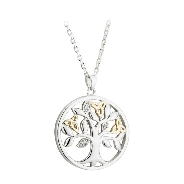 Sterling Silver and 10K Gold Tree of Life Pendant S46181 - Uctuk
